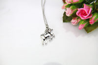 Unicorn Necklace, Silver Unicorn Charm, Fairytale Gift, Fantasy Gift, Personalized Gift, Best Friend Gift, Coworker Gift, Girlfriend Gift U1