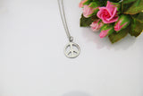 Peace Necklace, Silver Peace Charm, Peace Gift, Sign Charm, Personalized Gift, Best Friend Gift, Coworker Gift, Girlfriend Gift