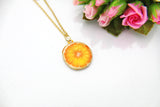 Orange Slice Necklace, Gold Orange Charm, Orange Charm, Fruit Charm, Orange Fruit Charm, Food Charm, Foodie Gift, Personalized Gift, N27