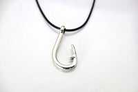 Fish Hook Necklace, Silver Fish Hook Charm, Hook Charm, Engagement Gift, Personalized Gift, Best Friend Gift, N29