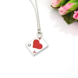 Poker Player Gift, Ace of Heart Necklace, Ace Card Charm, Poker Charm, Personalized Gift, Best Friend Gift, N32