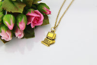 Programmer Necklace, Computer Necklace, Gold Computer Charm, Programer Gift, Personalized Gift, Best Friend Gift, Coworker Gift, N41