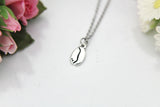 Coffee Bean Charm Necklace, Stainless Steel Chain, Foodie Gift