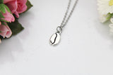 Coffee Bean Charm Necklace, Stainless Steel Chain, Foodie Gift