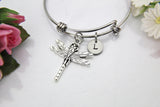 Silver Dragonfly Charm Bracelet, Personalized Gift, Best Friend Gift, N56