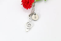 Treble Clef Necklace, Treble Clef Charm, Music Necklace, Music Note Charm, Music Teacher Gift, Personalized Gift, Best Friend Gift