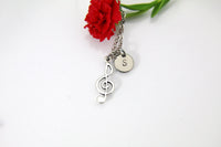 Treble Clef Necklace, Treble Clef Charm, Music Necklace, Music Note Charm, Music Teacher Gift, Personalized Gift, Best Friend Gift