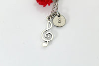 Treble Clef Necklace, Treble Clef Charm, Music Necklace, Music Note Charm, Music Teacher Gift, Personalized Gift, Best Friend Gift