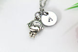 Monkey Necklace, Silver Monkey Charm, Wild Animal Charm, EN160