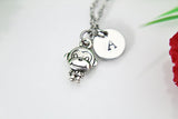 Monkey Necklace, Silver Monkey Charm, Wild Animal Charm, EN160