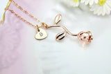 Rose Gold Rose Necklace, N172