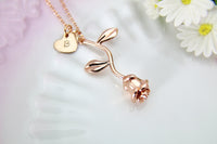 Rose Gold Rose Necklace, N172