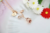 Rose Gold Rose Necklace, N172