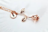 Rose Gold Rose Necklace, N172M