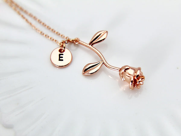 Rose Gold Rose Necklace, N172M