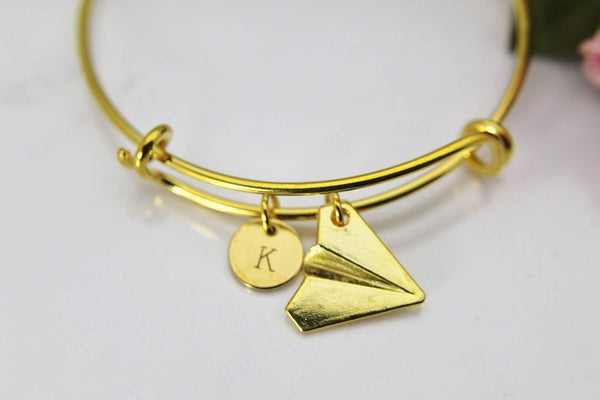 Paper Plane Bracelet, Paper Plane Charm, Airplane Charm, Personalized Gift, Adventure Gift, Outdoor Gift, Travel Gift, N297-M