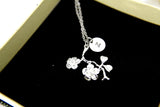 Silver Japanese Cherry Blossom Branch Necklace, Cherry Peach Plum Blossom  Flower Charm, N202