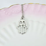 Hamsa Chai Charm Necklace, Hamsa Charm, Chai Charm, Palm Hand Chai Charm, Graduation Gift, N231