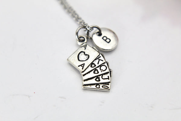 Playing Card Necklace, Playing Card Charm, Poker Charm, N6210M