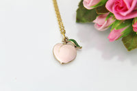 Gold Peach Charm Necklace, N1236H