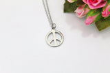 Peace Necklace, Silver Peace Charm, Peace Gift, Sign Charm, Personalized Gift, Best Friend Gift, Coworker Gift, Girlfriend Gift