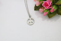 Peace Necklace, Silver Peace Charm, Peace Gift, Sign Charm, Personalized Gift, Best Friend Gift, Coworker Gift, Girlfriend Gift