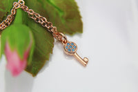 Key Necklace, Rose Gold Key Necklace, Key Charm, Womens Gift, Dainty Necklace, Best Friend Gift, Sister Gift, Girlfriend Gift