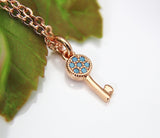 Key Necklace, Rose Gold Key Necklace, Key Charm, Womens Gift, Dainty Necklace, Best Friend Gift, Sister Gift, Girlfriend Gift