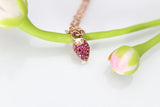 Rose Gold Strawberry Necklace, Rose Gold Necklace, Dainty Necklace, Delicate Jewelry, Minimal Necklace, Modern Necklace, N2736