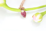 Rose Gold Strawberry Necklace, Rose Gold Necklace, Dainty Necklace, Delicate Jewelry, Minimal Necklace, Modern Necklace, N2736