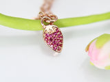 Rose Gold Strawberry Necklace, Rose Gold Necklace, Dainty Necklace, Delicate Jewelry, Minimal Necklace, Modern Necklace, N2736