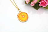 Orange Slice Necklace, Gold Orange Charm, Orange Charm, Fruit Charm, Orange Fruit Charm, Food Charm, Foodie Gift, Personalized Gift, N27