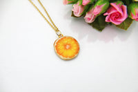 Orange Slice Necklace, Gold Orange Charm, Orange Charm, Fruit Charm, Orange Fruit Charm, Food Charm, Foodie Gift, Personalized Gift, N27