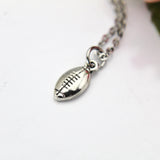 Football Necklace, Silver Football Charm, Football Charm, Sport Charm, Football Mom Gift, Football Fan Gift, Personalized Gift, N33