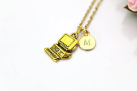 Computer Necklace, Gold Computer Charm, Programmer Necklace, Programer Gift, Personalized Gift, Best Friend Gift, Coworker Gift, N40