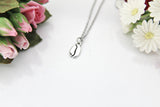 Coffee Bean Charm Necklace, Stainless Steel Chain, Foodie Gift