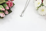 Coffee Bean Charm Necklace, Stainless Steel Chain, Foodie Gift