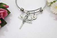Silver Dragonfly Charm Bracelet, Personalized Gift, Best Friend Gift, N56