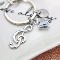 Music Melody Treble Clef Keychain , Music Note Charm, Piano Charm, Music Gift, Orchestras Gift, Musician Gift, Music Teacher Gift, N98A