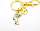 Nefertiti Keychain, Gold Nefertiti Charm, Egyptian Queen Charm, Mother's Day Gift, Graduation Gift, Personalized Gift, Best Friend Gift, K03