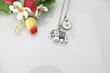 Silver Elephant Charm Necklace, Animal Charm, Mother's Day Gift, Personalized Customized Monogram, N111