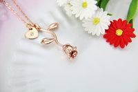 Rose Gold Rose Necklace, N172