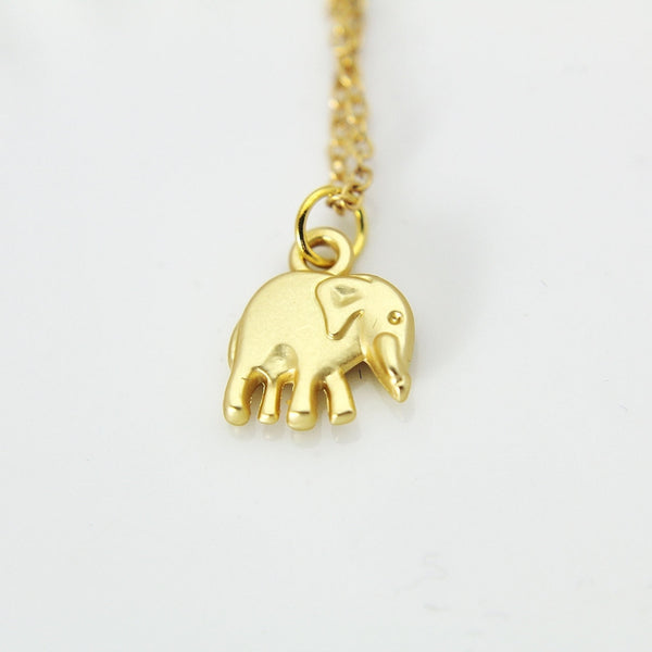 Elephant Necklace, Elephant Charm Necklace, Gold Elephant Charm, Animal Charm, Mother's Day Gift, Christmas Gift, Personalized Gift, N285