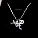 Grasshopper Necklace in Silver, N309