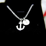 Silver Anchor Charm Necklace, Tarnish Resistant Stainless Steel Necklace, N316