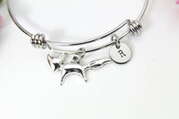 Fox Charm Bangle, Silver Fox Charm Bracelet, Wild Animal Charm, Adventure Gift, Outdoors Gift, Pet Gift, Christmas Gift, New Year Gift, B296