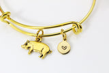 Pig Bracelet, Gold Pig Charm, Animal Charm, Farmer Gift, 4H Gift, Pig Farm Gift, Pet Gift, Christmas Gift, New Year Gift, Personalized, B302