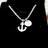 Silver Anchor Charm Necklace, Tarnish Resistant Stainless Steel Necklace, N316