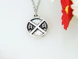 RR Necklace Gift, Railroad Crossing Necklace, Railroad Crossing Charm, RR Charm Necklace, RR Charm, Train Jewelry, Christmas Gift, N381