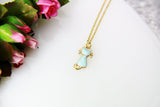 Cat Necklace, Gold Cat Charm Necklace, Blue Mint Cat Charm, Animal Charm, Pet Gift, Cat Mom Gift, Cat Lover Gift, Christmas Gift, N397